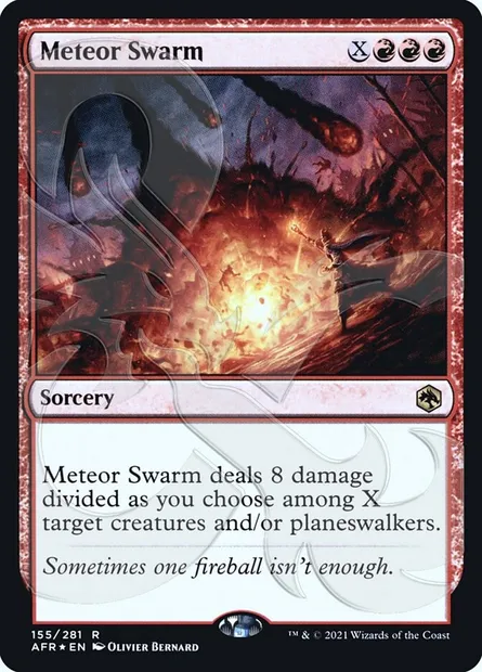 Meteor Swarm, Magic card PAFR 155a — Adventures in the Forgotten Realms Promos set