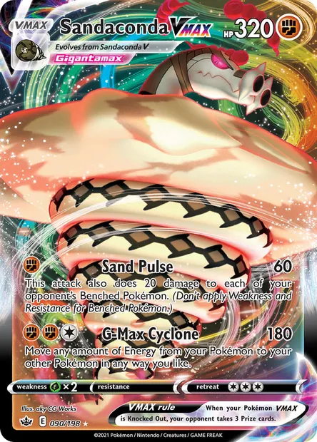 Sandaconda VMAX, Pokémon card CRE 90 — Chilling Reign set