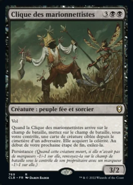 Clique des marionnettistes, carte Magic CLB 769 — extension Commander Légendes : la bataille de la Porte de Baldur