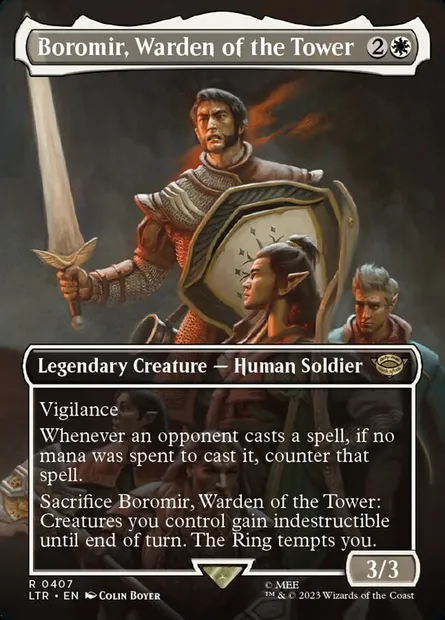 Boromir, Warden of the Tower, Magic card LTR 407 — The Lord of the Rings: Tales of Middle-earth set