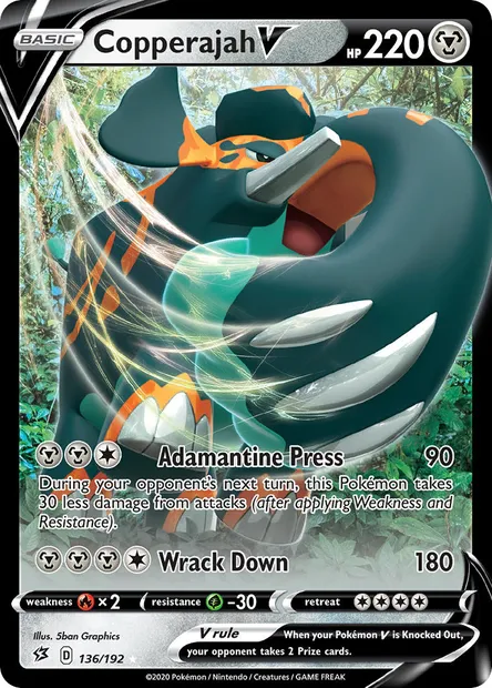 Copperajah V, Pokémon card RCL 136 — Rebel Clash set
