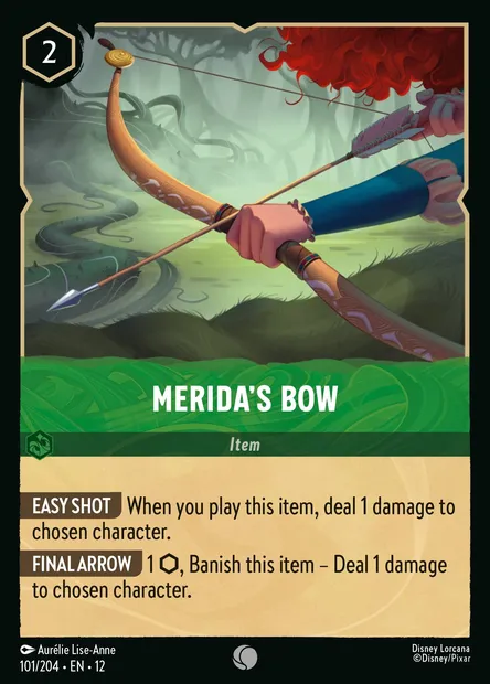 Merida's Bow, Disney Lorcana card CH12-101 — Wilds Unknown set