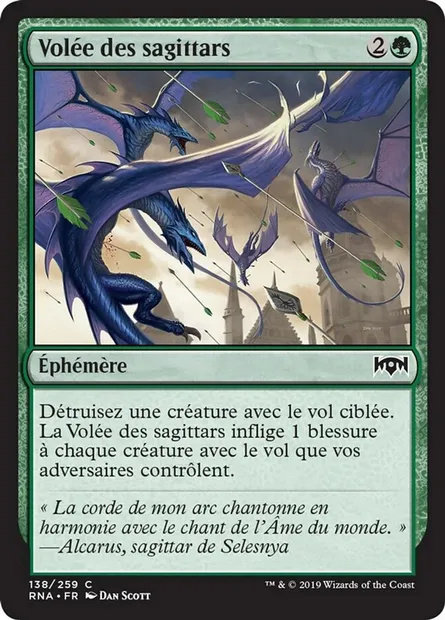 Volée des sagittars, carte Magic RNA 138 — extension L'allégeance de Ravnica