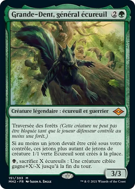 Grande-Dent, général écureuil, carte Magic MH2 151 — extension Horizons du Modern 2