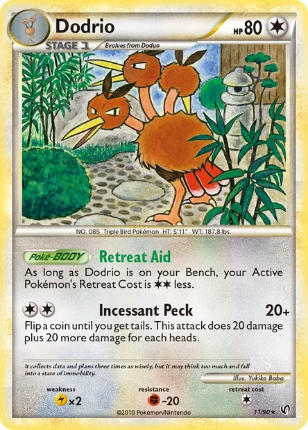 Dodrio, Pokémon card UD 11 — Undaunted set