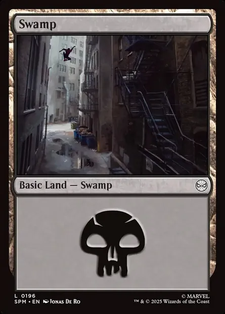 Swamp, Magic card SPM 196 — Marvel's Spider-Man set