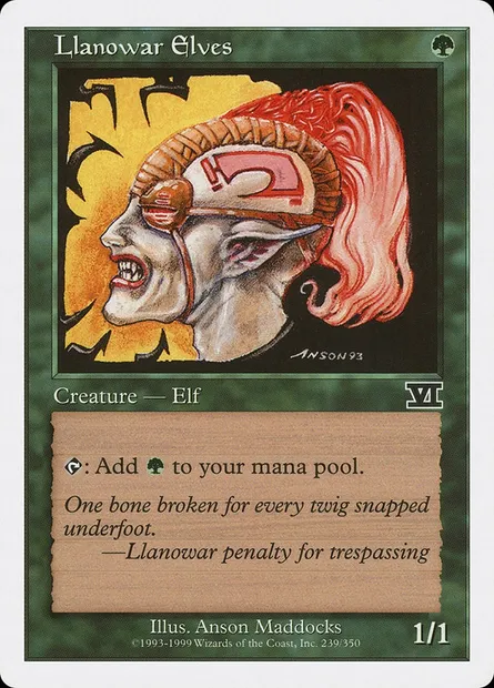 Llanowar Elves, Magic card 6ED 239 — Classic Sixth Edition set