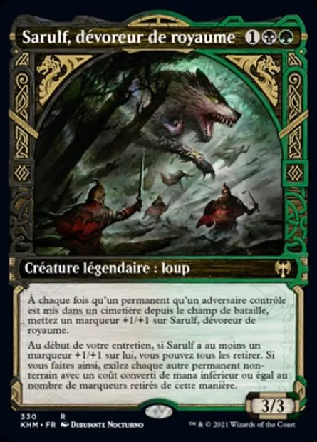 Sarulf, dévoreur de royaume, carte Magic KHM 330 — extension Kaldheim