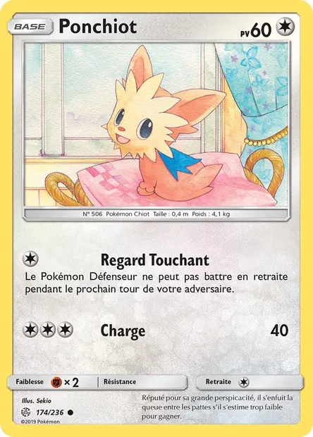 Ponchiot, carte Pokémon CEC 174 — extension Éclipse Cosmique