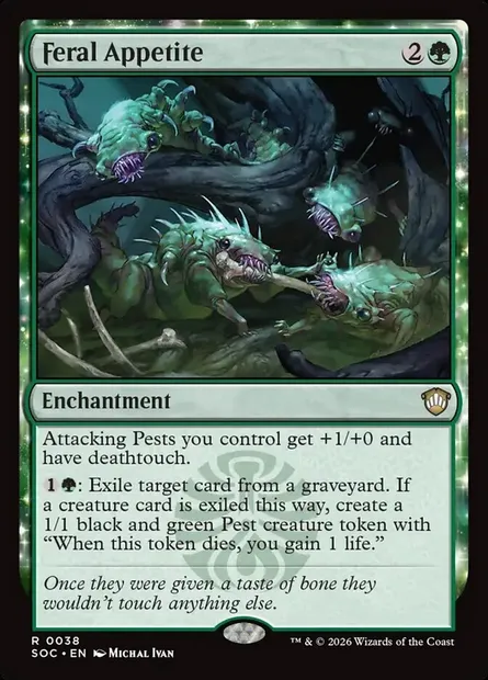 Feral Appetite, Magic card SOC 38 — Secrets of Strixhaven Commander set