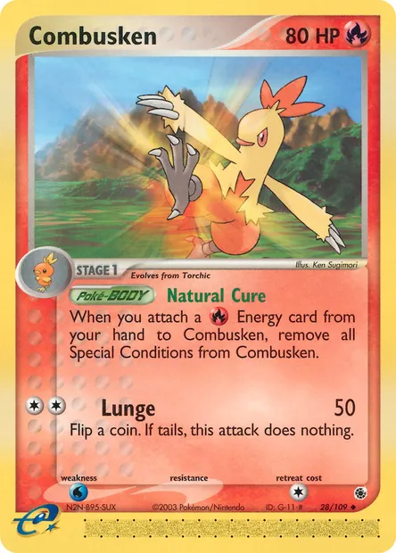 Combusken, Pokémon card RS 28 — Ruby & Sapphire set