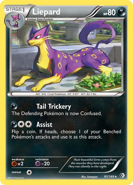 Liepard, Pokémon card BCR 91 — Boundaries Crossed set