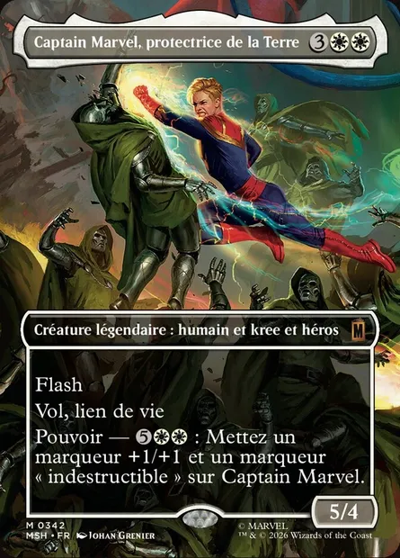 Captain Marvel, protectrice de la Terre, carte Magic MSH 342 — extension Marvel Super Heroes