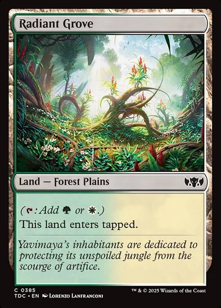 Radiant Grove, Magic card TDC 385 — Tarkir: Dragonstorm Commander set