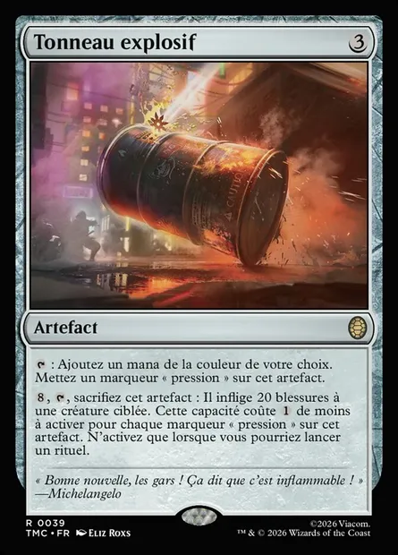 Tonneau explosif, carte Magic TMC 39 — extension Teenage Mutant Ninja Turtles Eternal