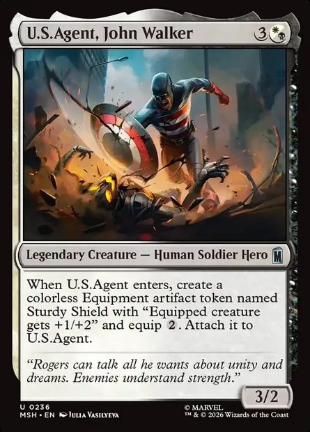 U.S.Agent, John Walker, Magic card MSH 236 — Marvel Super Heroes set