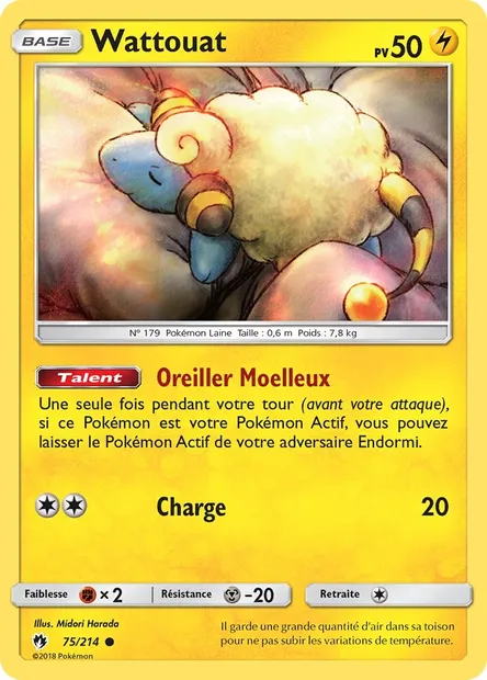 Wattouat, carte Pokémon LOT 75 — extension Tonnerre Perdu