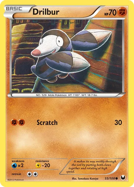 Drilbur, Pokémon card DEX 55 — Dark Explorers set