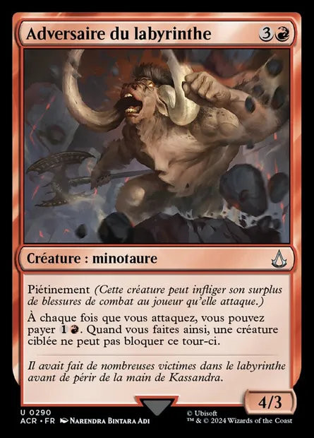 Adversaire du labyrinthe, carte Magic ACR 290 — extension Assassin's Creed