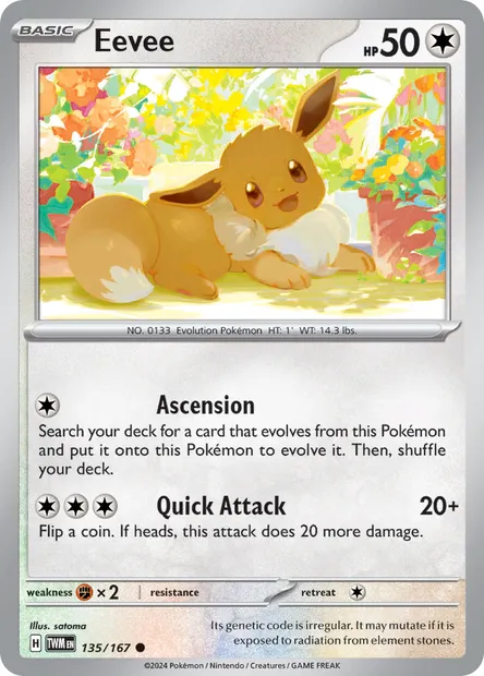 Eevee, Pokémon card TWM 135 — Twilight Masquerade set