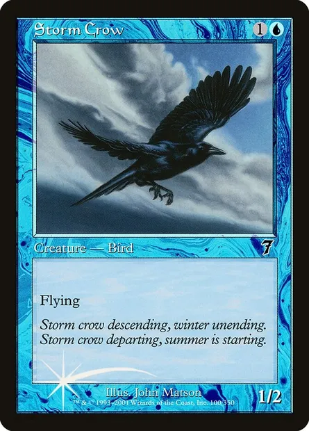 Corbeau de l'orage, carte Magic 7ED 100★ — extension Septième Edition