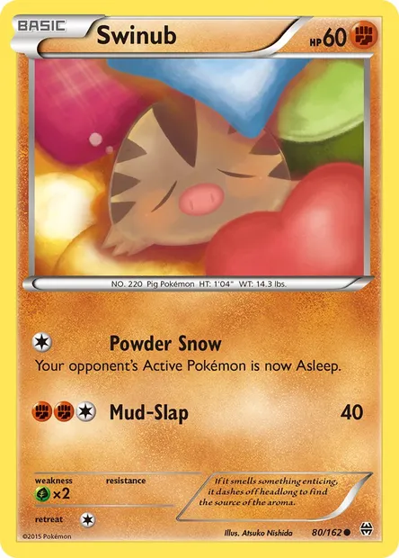 Swinub, Pokémon card BKT 80 — BREAKthrough set