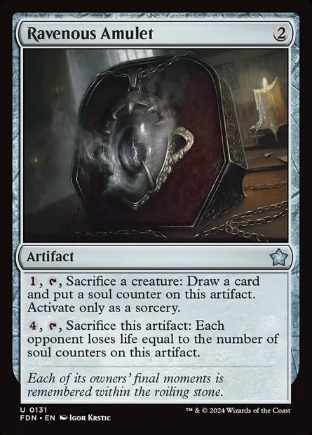 Ravenous Amulet, Magic card FDN 131 — Foundations set