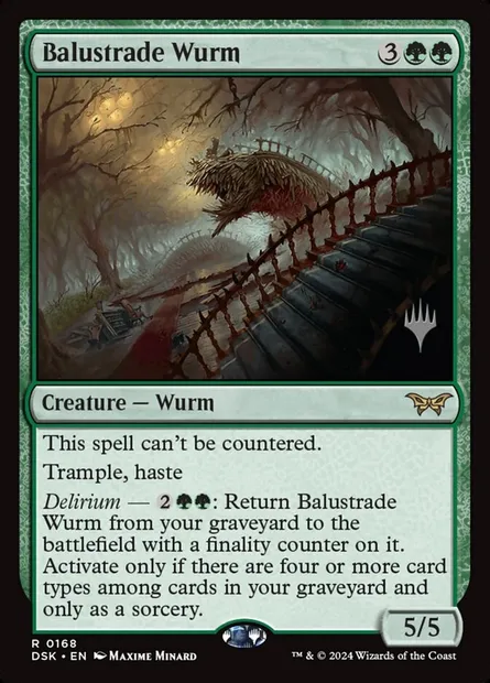 Balustrade Wurm, Magic card PDSK 168p — Duskmourn: House of Horror Promos set