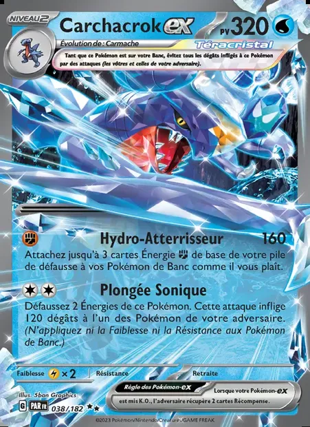 Carchacrok-ex, carte Pokémon PAR 038 — extension Faille Paradoxe