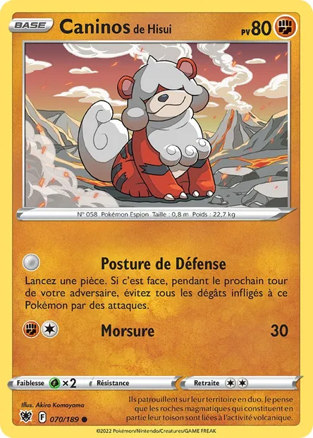Caninos de Hisui, carte Pokémon ASR 070 — extension Astres Radieux