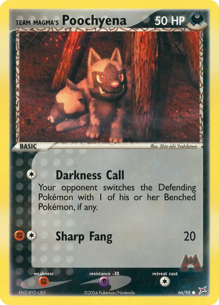 Team Magma's Poochyena, Pokémon card MA 66 — Team Magma vs Team Aqua set