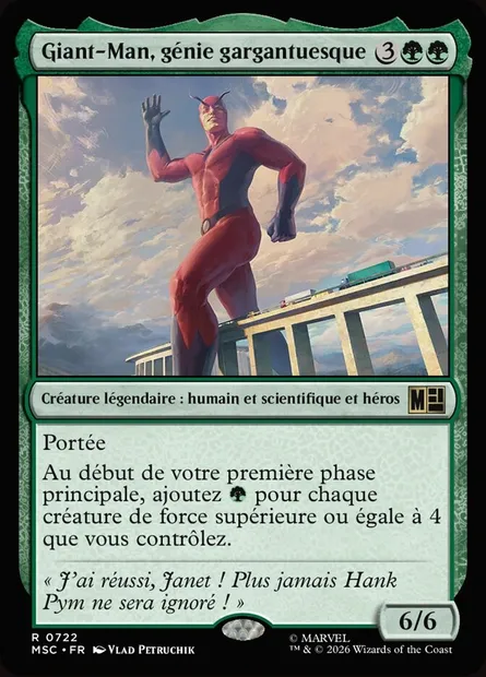 Giant-Man, génie gargantuesque, carte Magic MSC 722 — extension Marvel Super Heroes Commander
