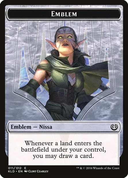 Nissa, Vital Force Emblem, Magic card TKLD 11 — Kaladesh Tokens set