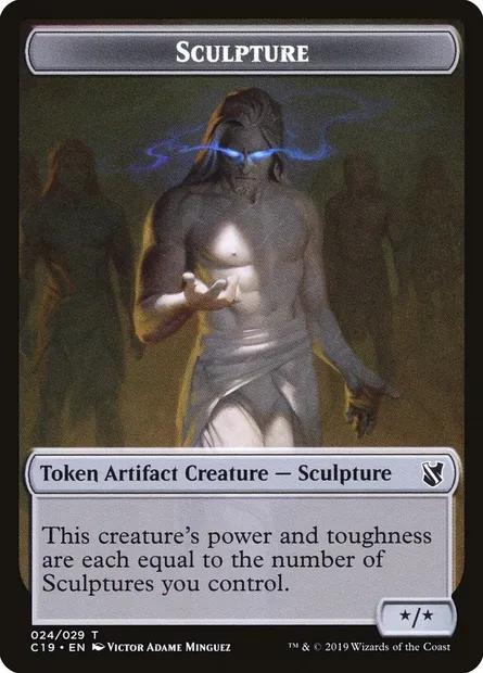 Sculpture, carte Magic TC19 24 — extension Commander 2019 Tokens