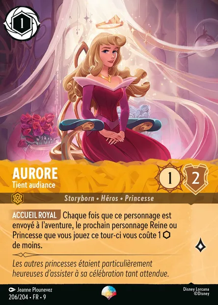 Aurore - Tient audiance, carte Disney Lorcana CH9-206 — extension Fabuleux