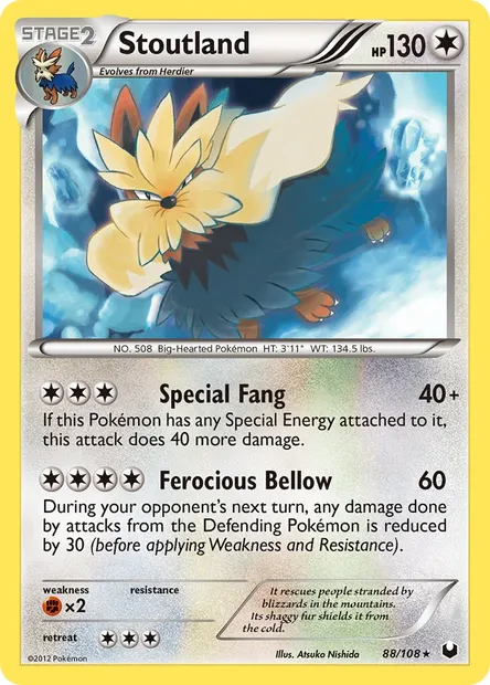 Stoutland, Pokémon card DEX 88 — Dark Explorers set