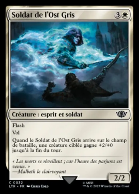 Soldat de l'Ost Gris, carte Magic LTR 32 — extension Le Seigneur des Anneaux : chroniques de la Terre du Milieu