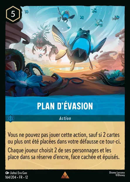 Plan d'évasion, carte Disney Lorcana CH12-164 — extension Contrées Inconnues