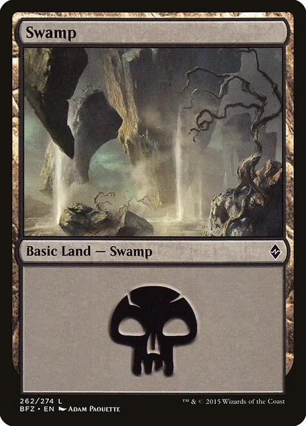 Marais, carte Magic BFZ 262a — extension La bataille de Zendikar
