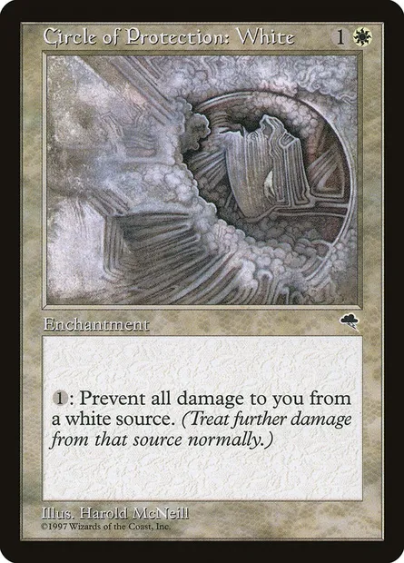 Cercle de protection : blanc, carte Magic TMP 13 — extension Tempête