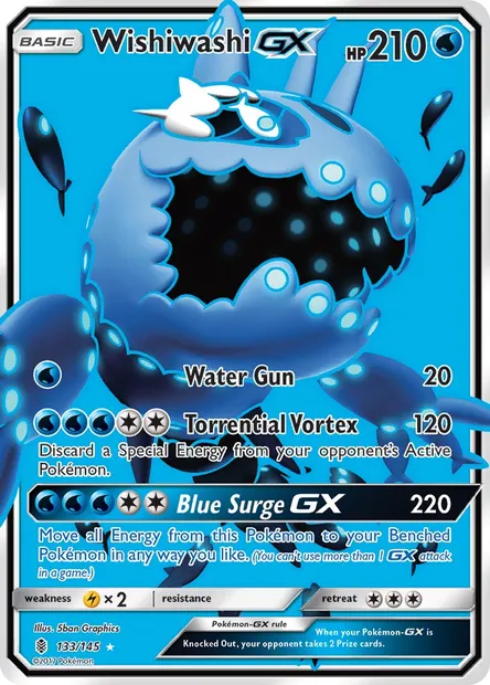 Wishiwashi GX, Pokémon card GRI 133 — Guardians Rising set