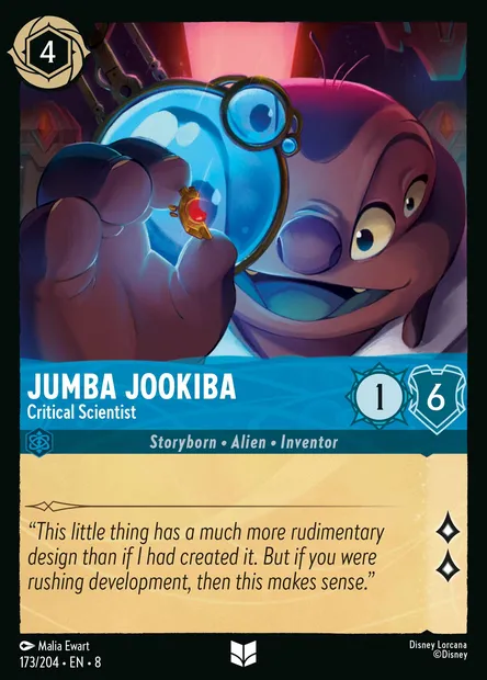 Jumba Jookiba - Critical Scientist, Disney Lorcana card CH8-173 — The Reign of Jafar set