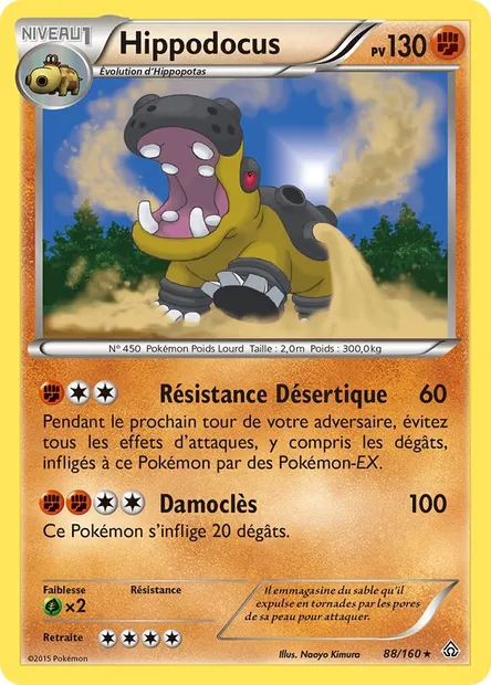 Hippodocus, carte Pokémon PRC 88 — extension Primo-Choc