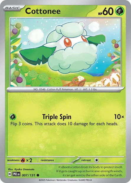 Cottonee, Pokémon card PRE 007 — Prismatic Evolutions set
