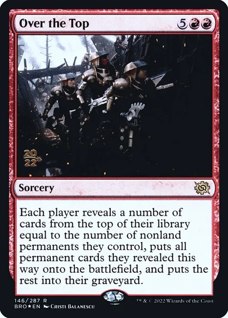 Exagération, carte Magic PBRO 146s — extension The Brothers' War Promos