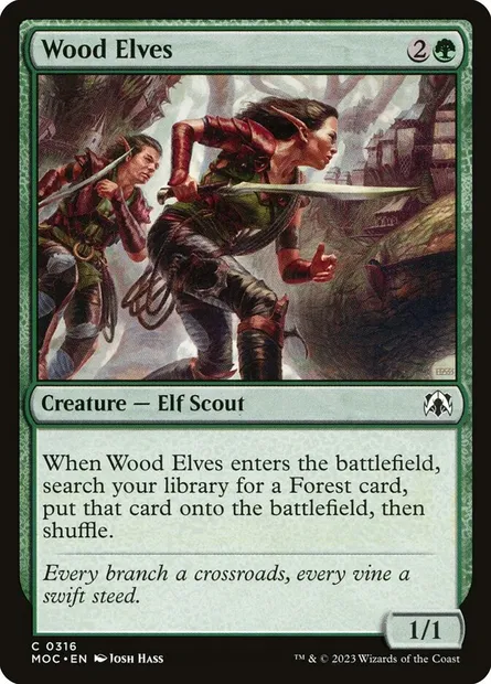 Wood Elves, Magic card MOC 316 — March of the Machine Commander set