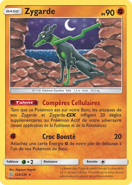 Zygarde, carte Pokémon UNM 124 — extension Harmonie des Esprits