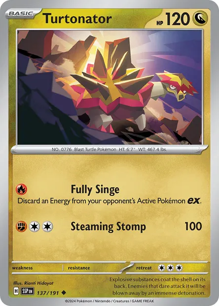 Turtonator, Pokémon card SSP 137 — Surging Sparks set