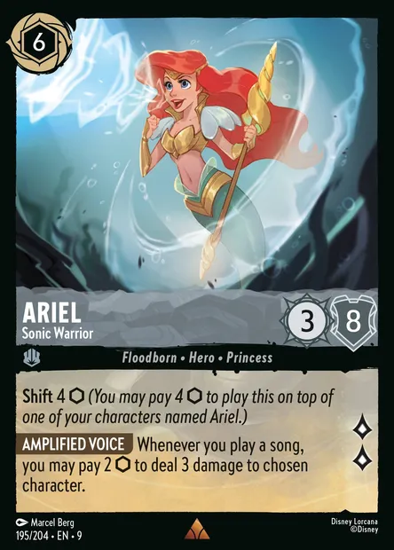 Ariel - Sonic Warrior, Disney Lorcana card CH9-195 — Fabled set