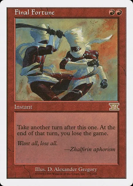 Final Fortune, Magic card 6ED 175 — Classic Sixth Edition set